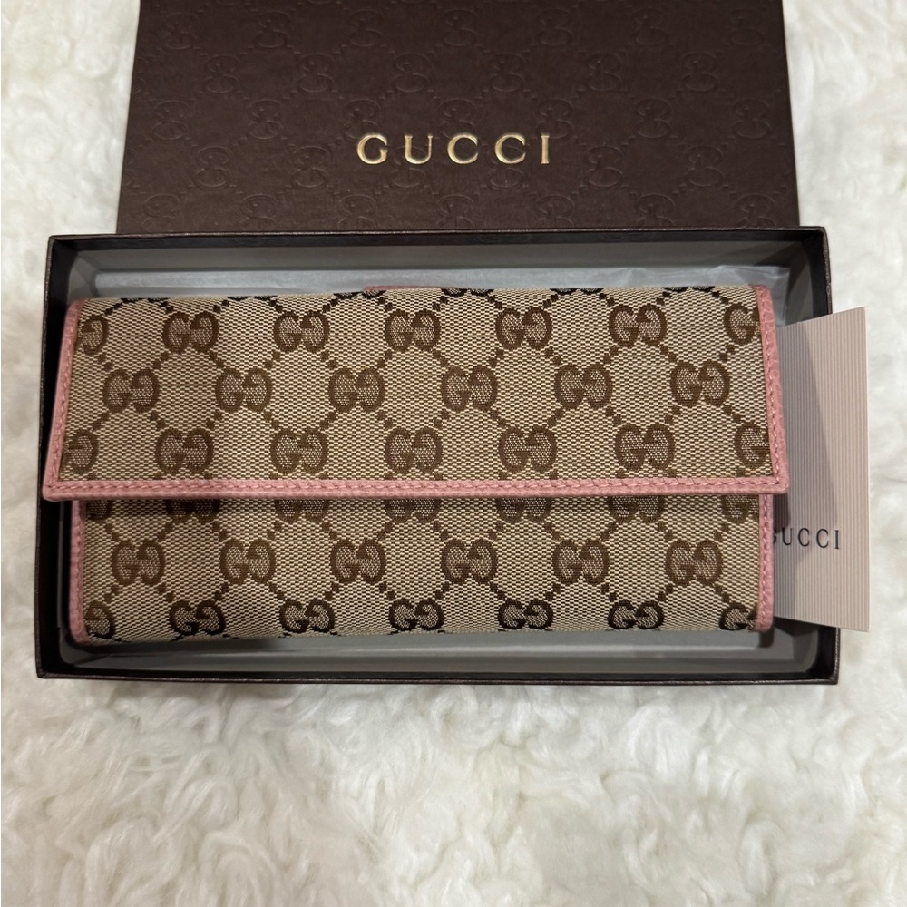 Gucci GG Pink and Brown Women's Wallet